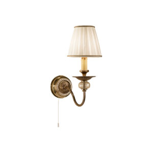 Wandleuchte ASCOT, Altmessing. Schirm optional.