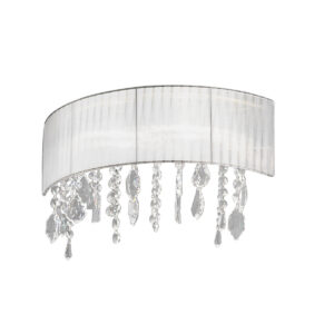 Wandleuchte PARALUME, KOLARZ Pure, Organza Stoff, Chrom