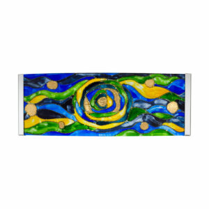 Wandleuchte EMOZIONE, Gold 24K, Aqua Blue