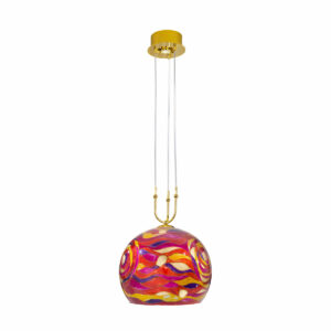 Hängeleuchte LUNA, Gold 24K, Aqua Red