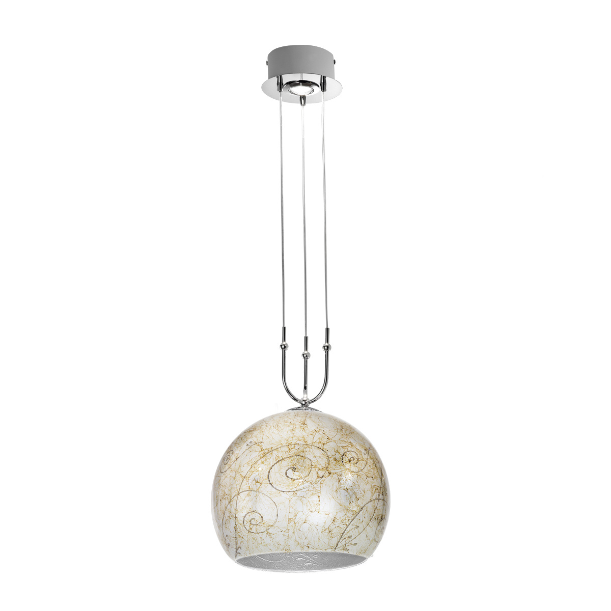 Hängeleuchte LUNA, Chrom, Medici Silber