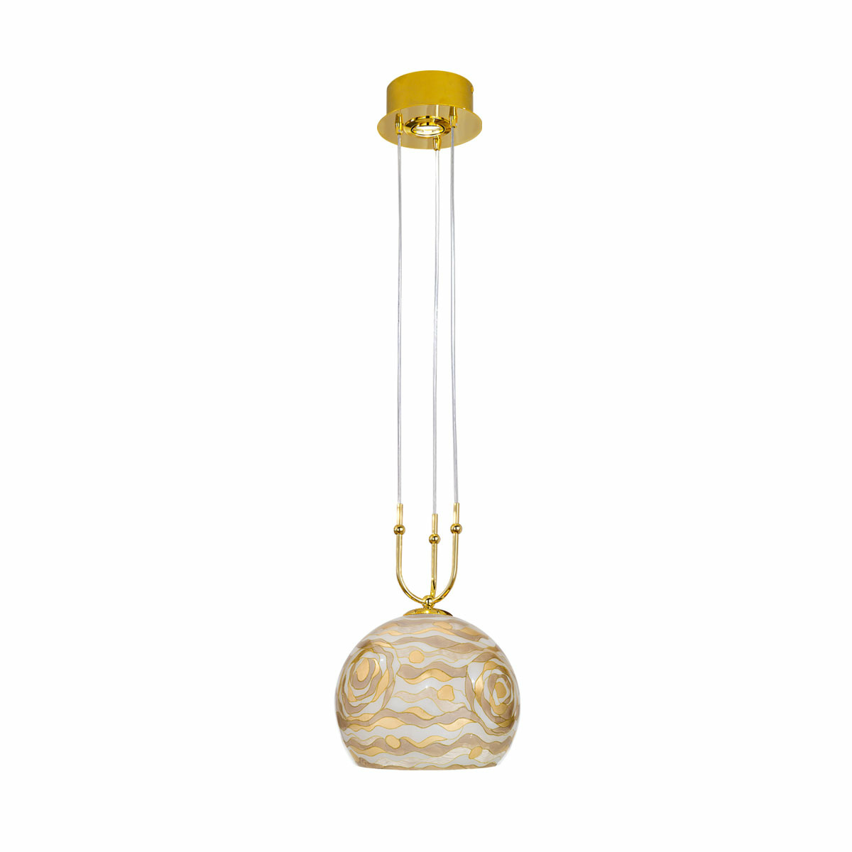 Hängeleuchte LUNA, Gold 24K, Aqua Champagne