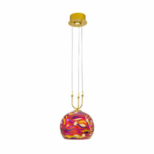 Hängeleuchte LUNA, Gold 24K, Aqua Red