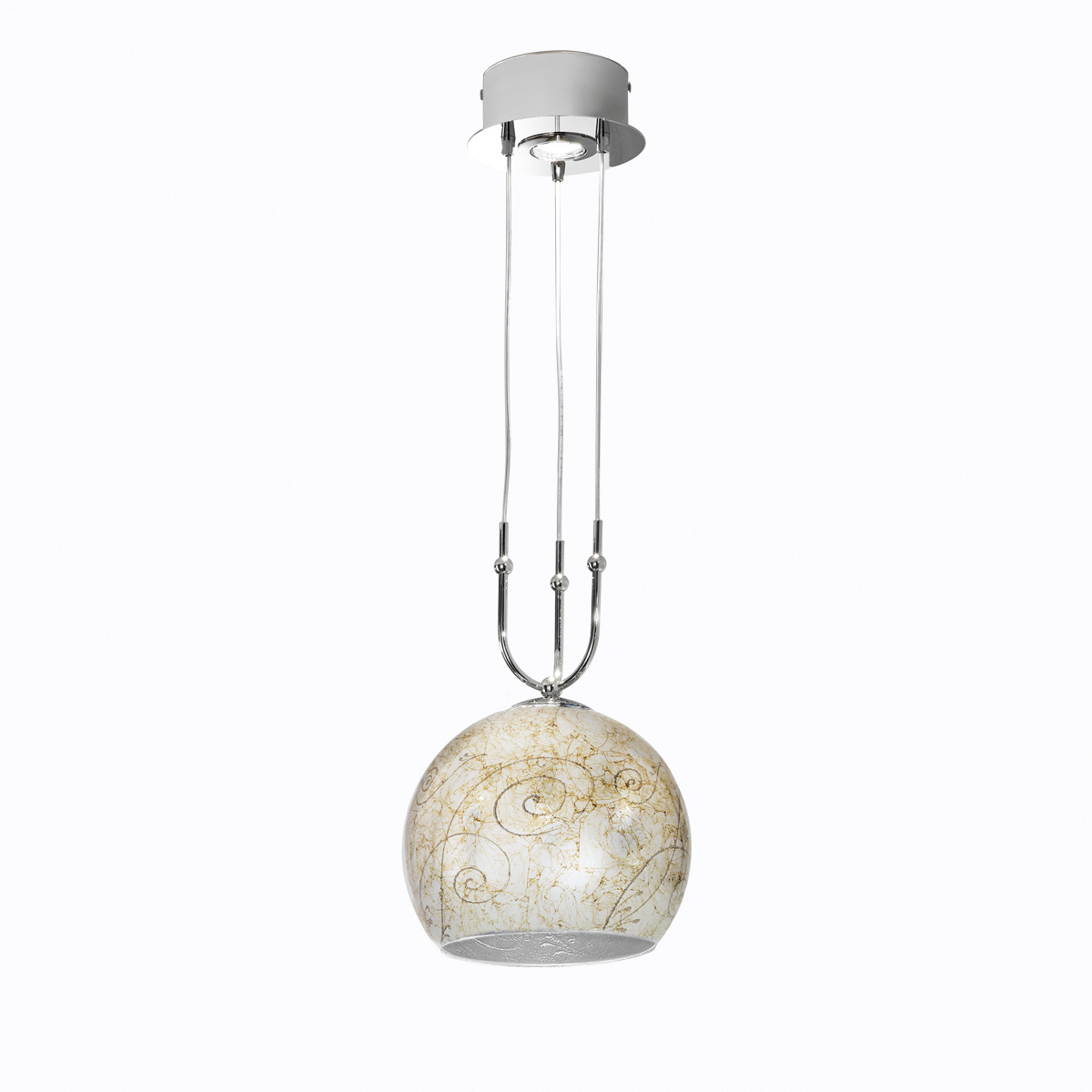 Hängeleuchte LUNA, Chrom, Medici Silber