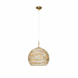 Hängeleuchte LUNA, Gold 24K, Aqua Champagne
