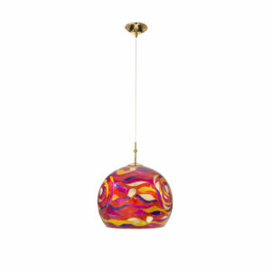 Hängeleuchte LUNA, Gold 24K, Aqua Red