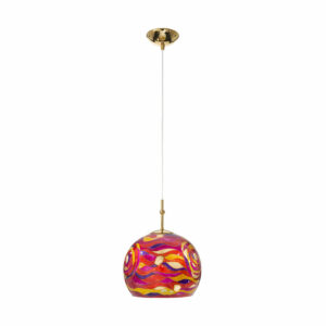 Hängeleuchte LUNA, Gold 24K, Aqua Red