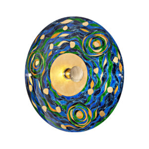 Wandleuchte LUNA, Gold 24K, Aqua Blue