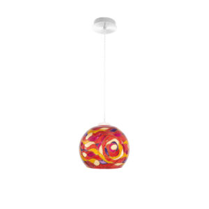 Hängeleuchte FANTASIA DECORATA, Weiß, Aqua Red