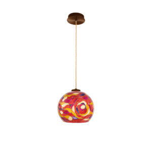Hängeleuchte FANTASIA DECORATA, Corten, Aqua Red