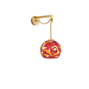 Wandleuchte FANTASIA DECORATA, Gold 24K, Aqua Red