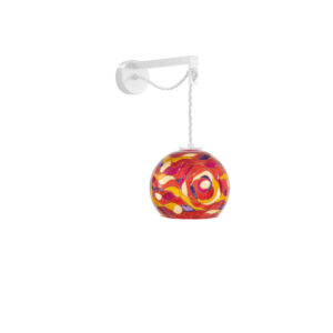 Wandleuchte FANTASIA DECORATA, Weiß, Aqua Red