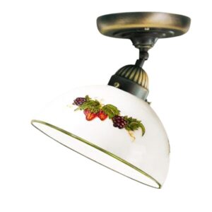 Deckenleuchte NONNA, Altmessing, Fragolino, Glatter Rand D 20 cm