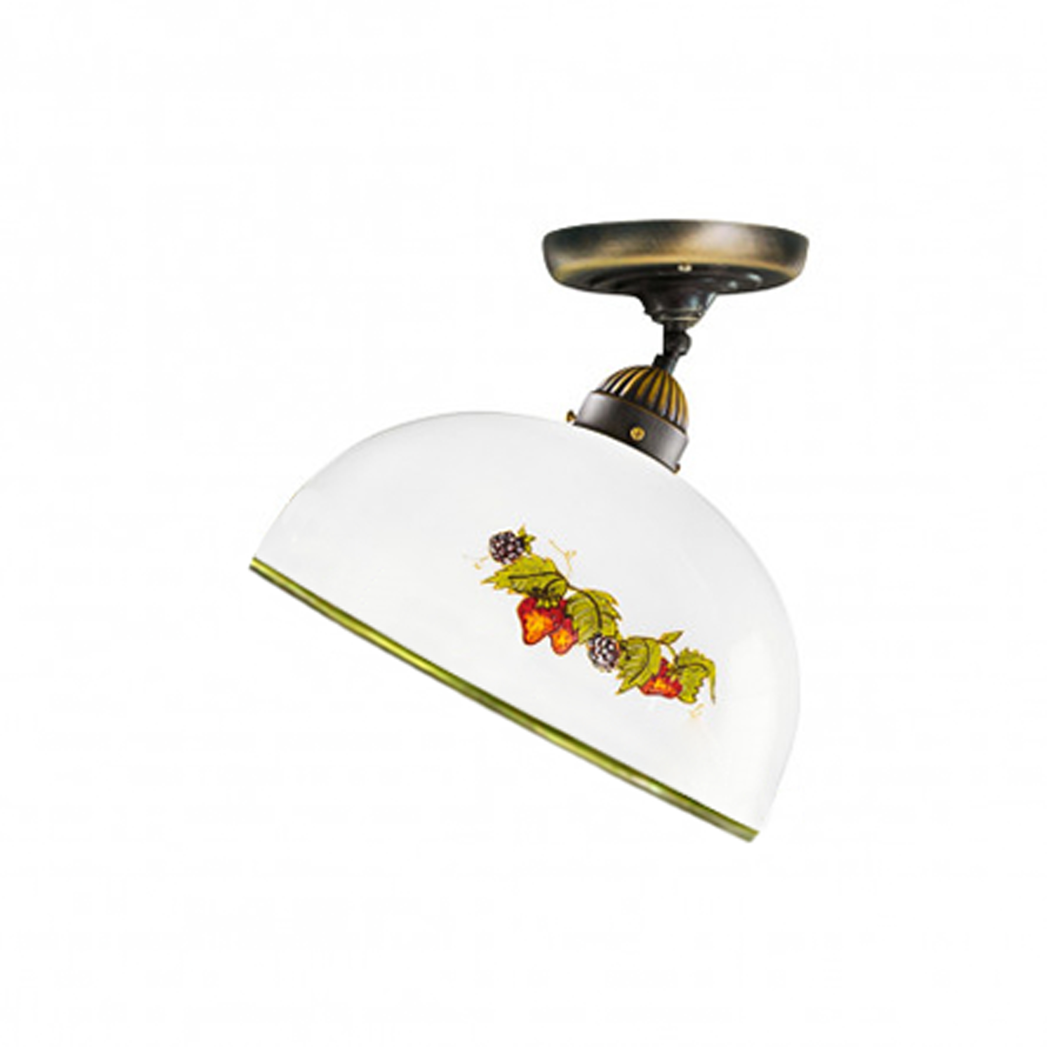 Deckenleuchte NONNA, Altmessing, Fragolino, Glatter Rand D 30 cm