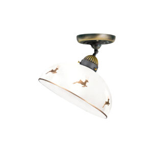 Deckenleuchte NONNA, Altmessing, Hirsch Gold D 30 cm