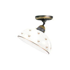 Deckenleuchte NONNA, Altmessing, Streublumen Gold, Glatter Rand D 30 cm