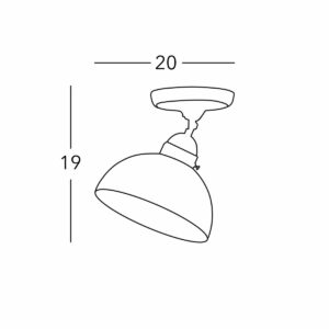 Deckenleuchte NONNA, Altmessing, Hirsch Grau D20cm