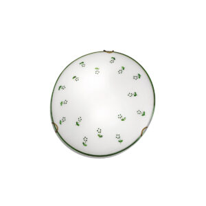 Deckenleuchte NONNA, Altmessing, Streublumen Grün D 30 cm