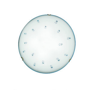 Deckenleuchte NONNA, Altmessing, Streublumen Blau D 40 cm