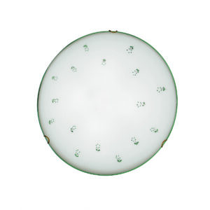 Deckenleuchte NONNA, Altmessing, Streublumen Grün D 40 cm