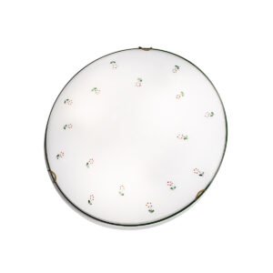 Deckenleuchte NONNA, Altmessing, Streublumen Rosa D 40 cm