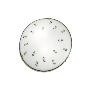 Deckenleuchte NONNA, Altmessing, Streublumen Grün D 50 cm