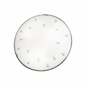 Deckenleuchte NONNA, Altmessing, Streublumen Rosa D 50 cm