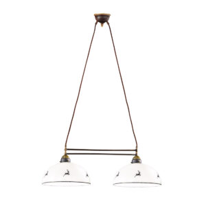 Luster NONNA, Altmessing, Hirsch Grau Länge 75 cm