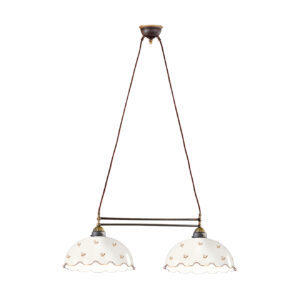 Chandelier NONNA, Old Brass, Streublumen Gold Länge 75 cm