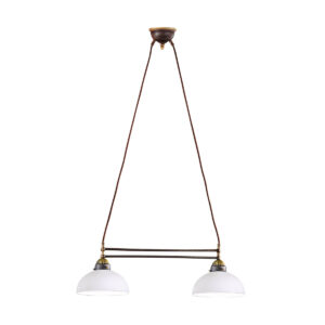 Luster NONNA, Altmessing, Weiß Länge 64 cm