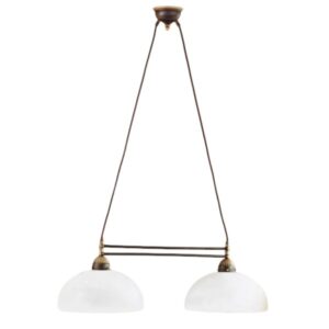 Luster NONNA, Altmessing, Weiß Länge 75 cm
