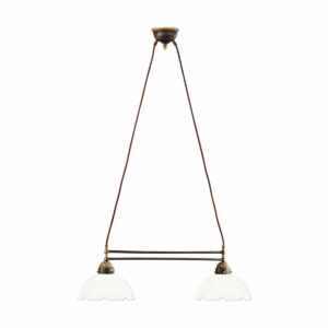 Luster NONNA, Altmessing, Weiß Länge 64 cm