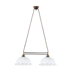 Luster NONNA, Altmessing, Weiß Länge 75 cm