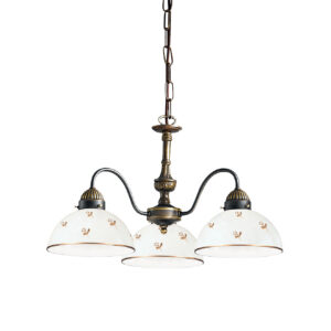 Luster NONNA, Altmessing, Streublumen Gold Glatter Rand D 45 cm
