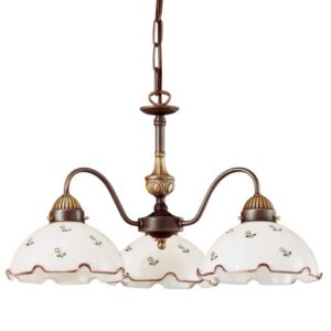 Luster NONNA, Altmessing, Streublumen Rosa