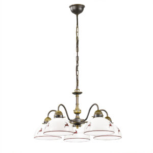 Luster NONNA, Altmessing, Hirsch Rot