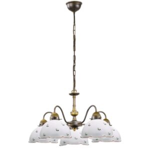 Luster NONNA, Altmessing, Streublumen Rosa