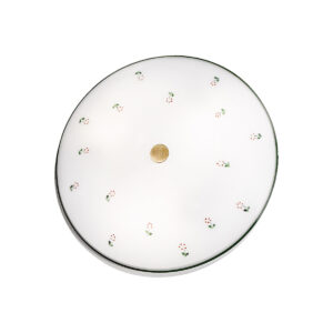 Deckenleuchte NONNA, Altmessing, Streublumen Rosa 40 cm