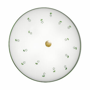 Deckenleuchte NONNA, Altmessing, Streublumen Grün D 54 cm