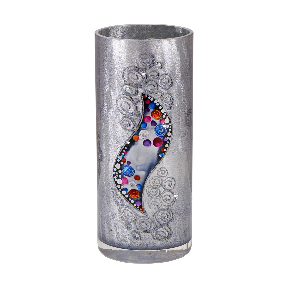 Vase KISS Silber Dekor