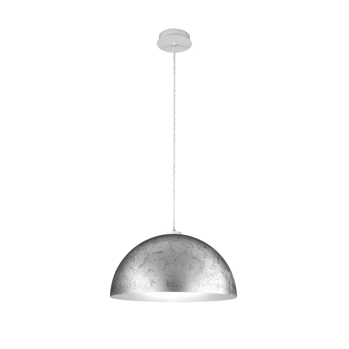 Hängeleuchte CULT, Weiß, Vintage Silber